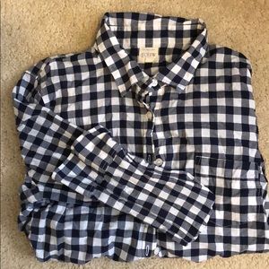 JCrew The Perfect Shirt navy gingham